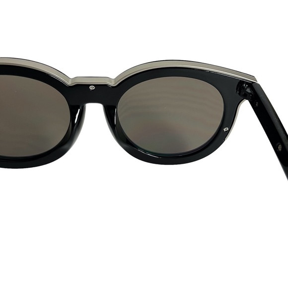 SUNGLASSES SUN GLASSES SHADES Black Silver Round Frames Plastic Arrow UV 400 - Picture 11 of 16